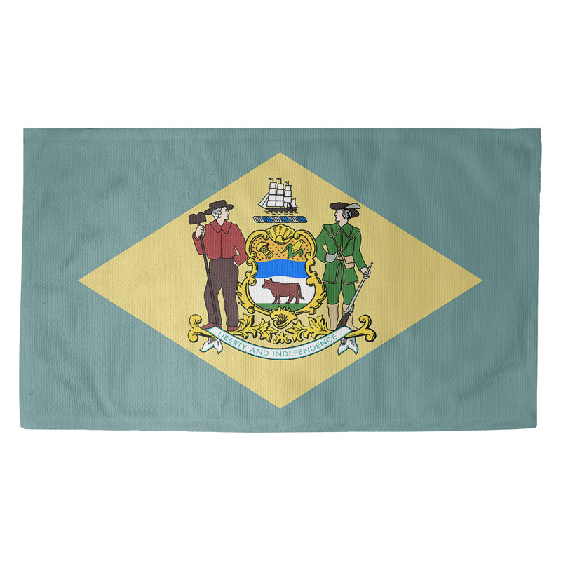 Tapis de porte de l’intérieur du delaware flag Fawcett, Rectangulaire 2 pi 1,5 po x 3 pi 4 po