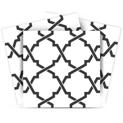 Carreaux amovibles noirs et blancs 12 po x 12 po Prism