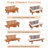75.2’’ Acacia Outdoor Foldable Patio Daybed With Removable Cushions & Wheel-1669551166