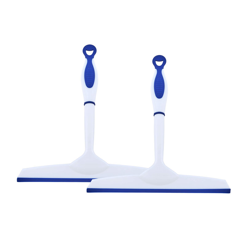 Raclette en caoutchouc Superio 10 po, sans souche, avec poignée Comfort Grip et crochet de suspension (bleu, paquet de 2) Superio