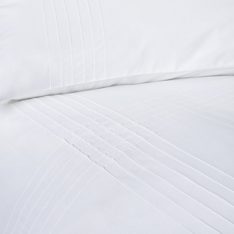 Alongi Polyester Solid Colour Duvet Cover Set with Pillowcases, Single - 1 Standard Pillowcase, White
