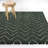 Karr Green Chevron Shag Area Rug-753272036