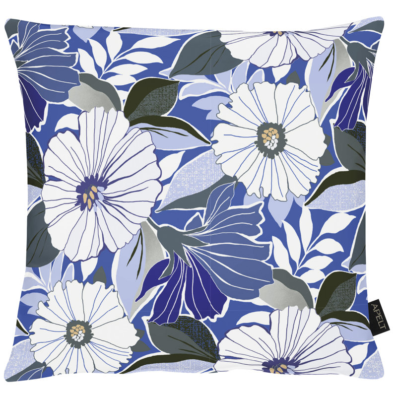 Astrid Floral Square Cushion, 48cm H x 48cm W x 5cm D, Blue