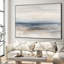 Très grand art mural imprimé sur toile - Bordure horizon côtière douce, scène abstraite décorative pour le salon ou la chambre à coucher - «Assemblage requis du cadre (cadre non fini)»-234288585