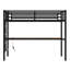 Lit mezzanine simple en métal de taille XL avec prise de courant et éclairage à DEL, peu encombrant, noir