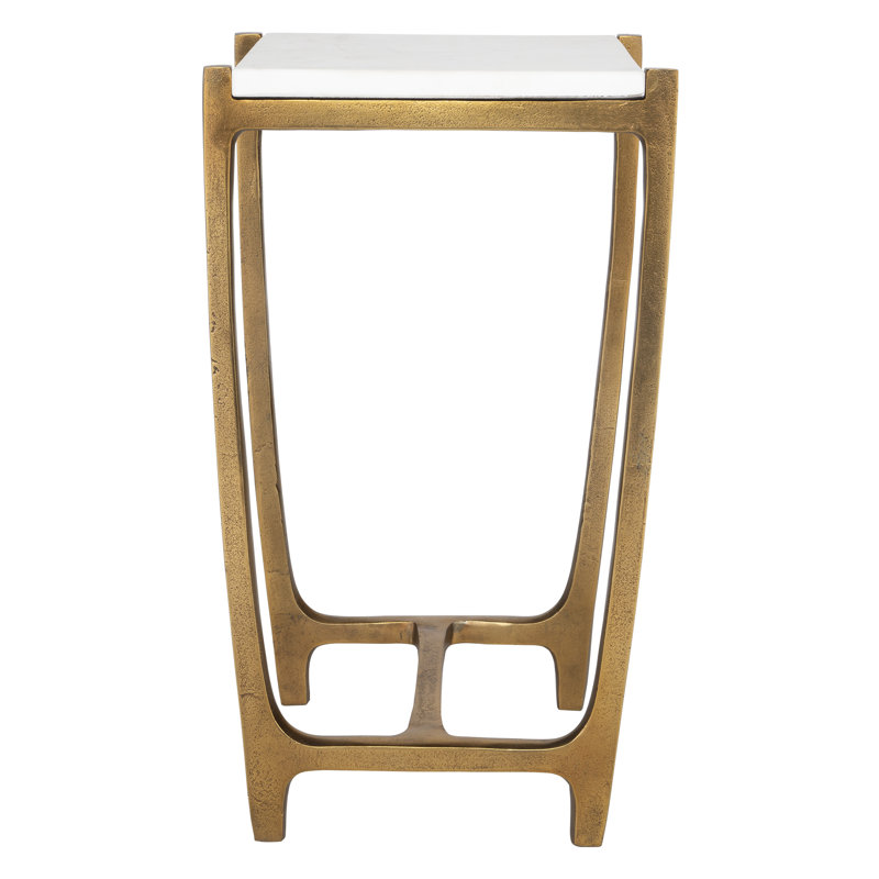 Octavous White Marble Accent Table