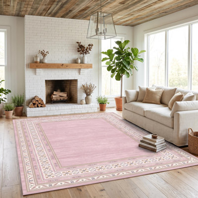 Tapis lavable moderne en simili laine avec envers antidérapant