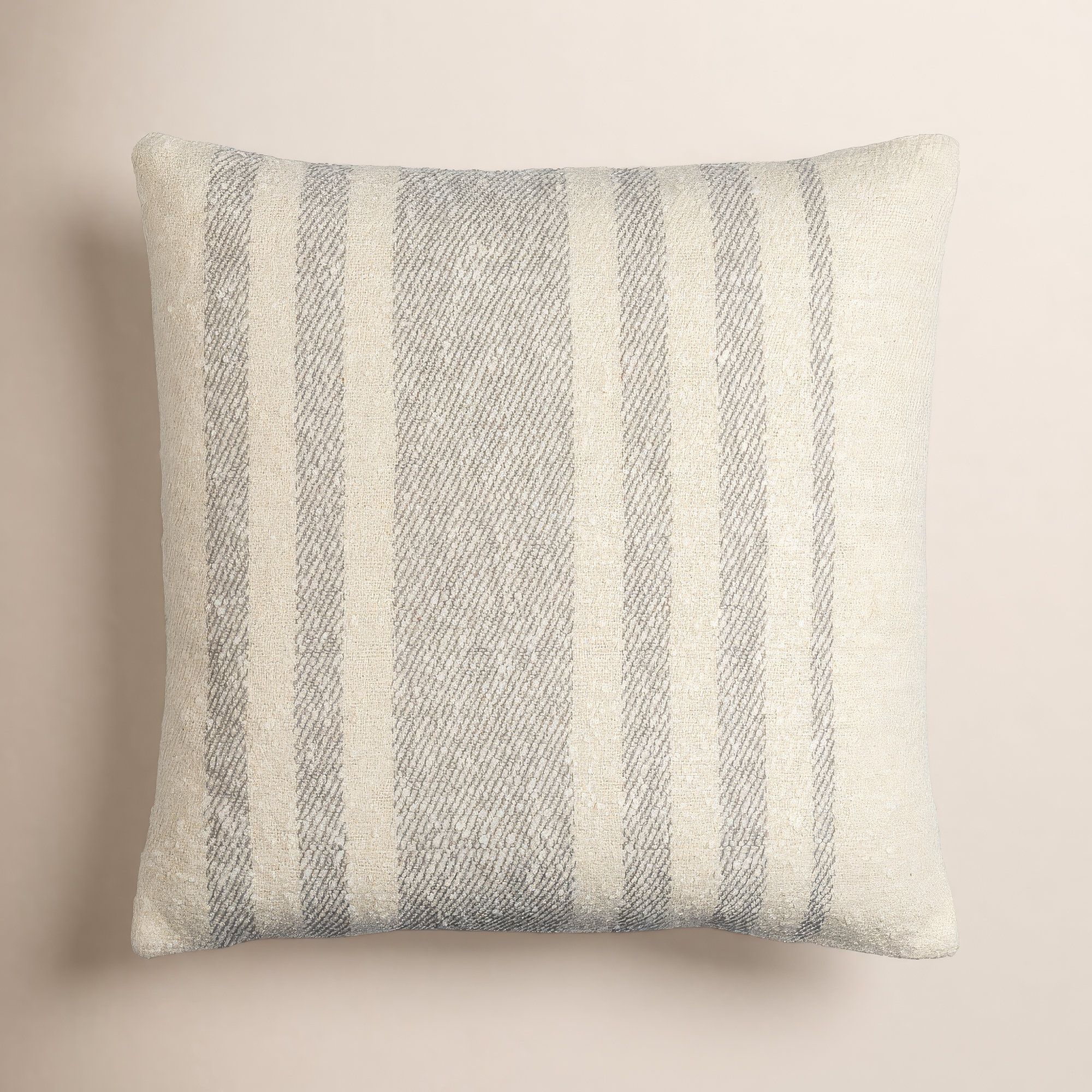 Sorden Striped Cotton Throw Pillow, Pillow Cover Only - No Insert, Brown, 18" x 18"