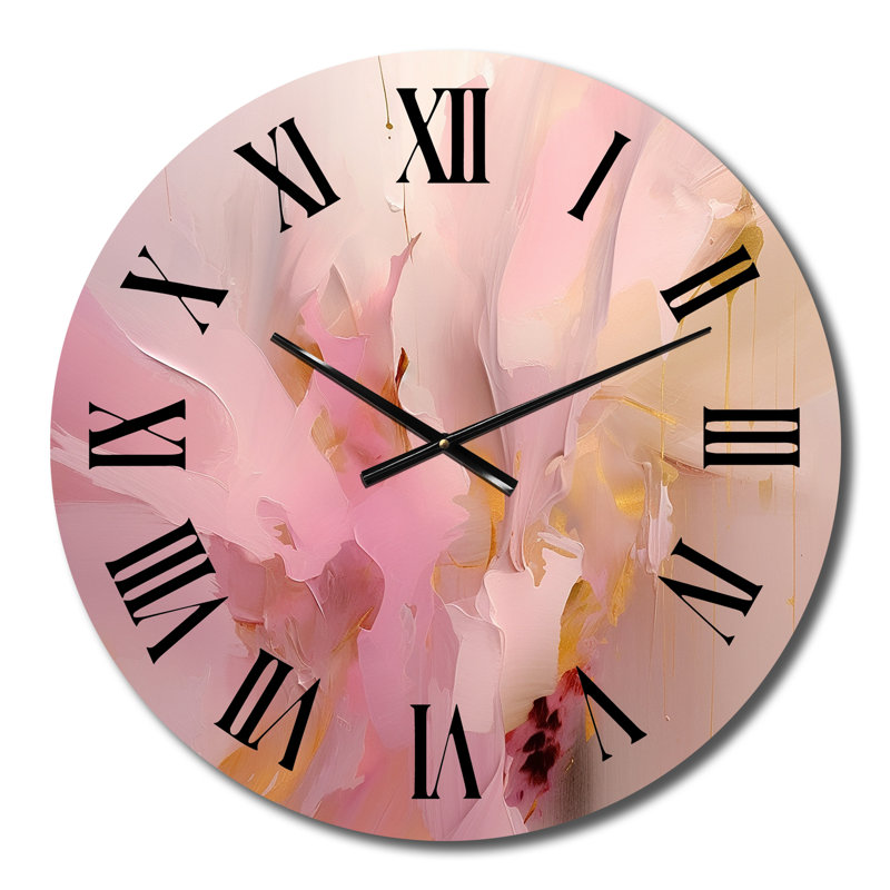 Horloge murale en métal rose, Moyenne