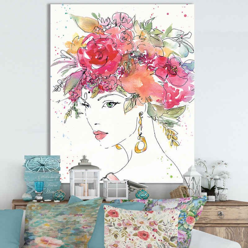 « belle fleur, couleur florale », peinture sur toile tendue, H 20 po x l 12 po x P 1po