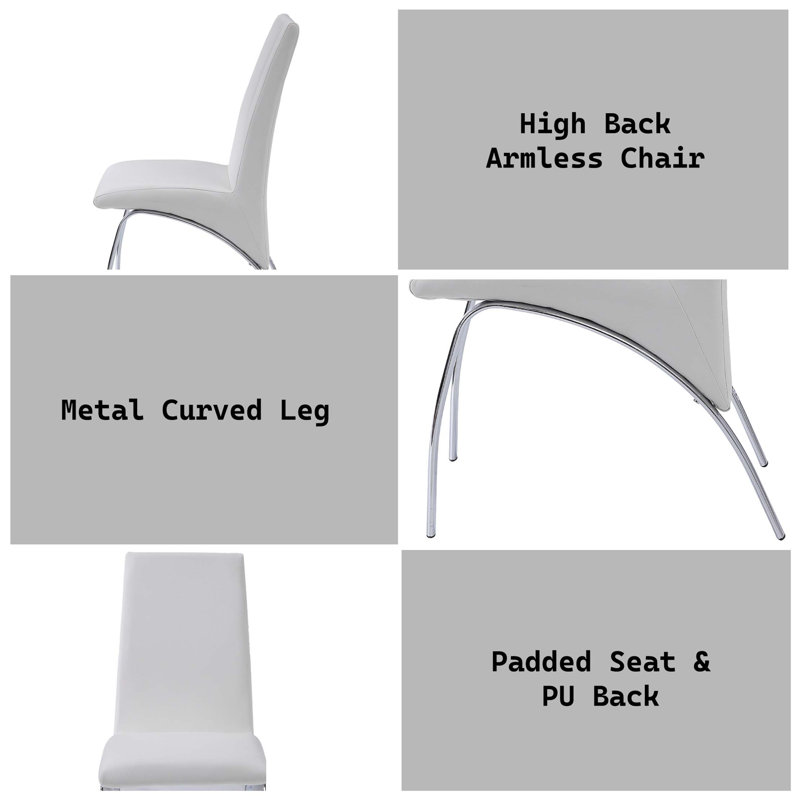 Chaise de salle à manger en cuir synthétique Pervis (ensemble de 2)