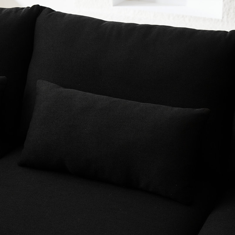 Canapé modulaire 100,2 po, Tissu noir, H 29,68 po x l 30,04 po x P 29,2 po