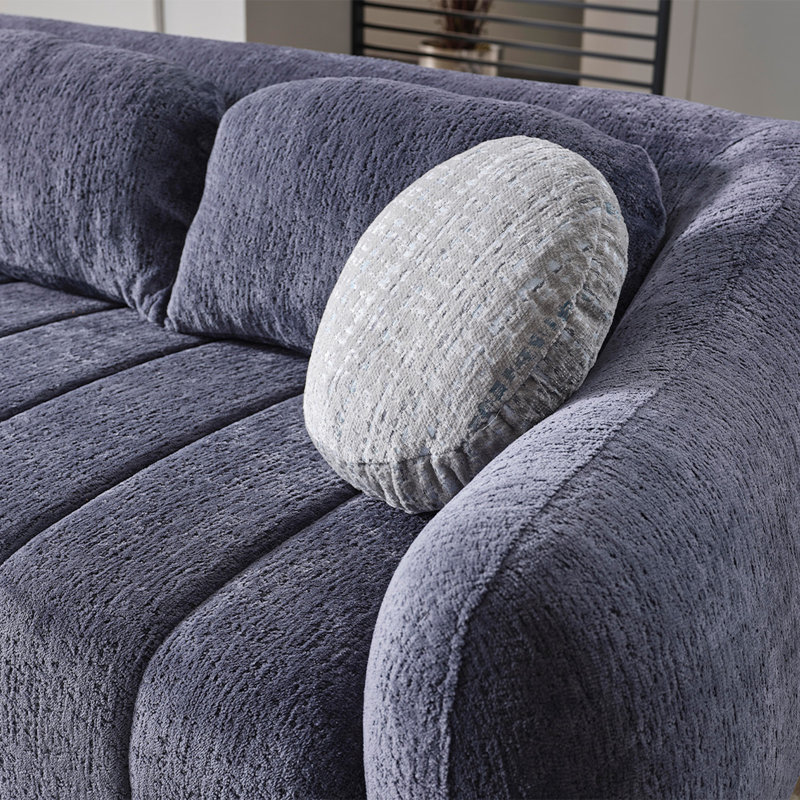 Ensemble de salon en chenille 4 pièces Verona Luxe, Gris