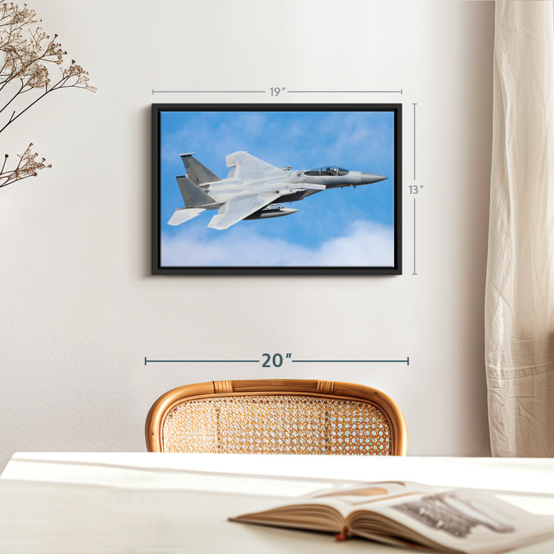 Militaire "Art mural avion militaire F-15", H 13 po x l 19 po