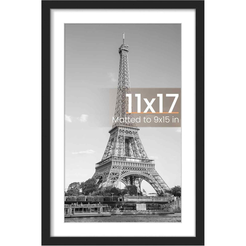 Cadre photo 11x17, cadre mural décoratif pour affiche, noir, ensemble de 1