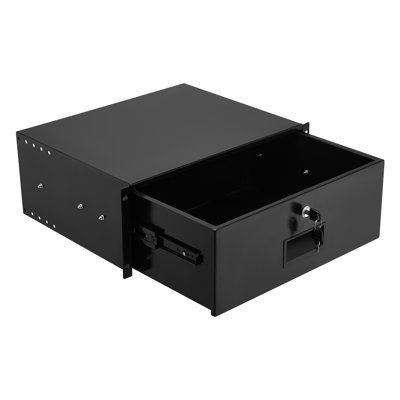 Tiroir 4U à montage en armoire, capacité de charge maximale de 50 lb, armoire verrouillable pour serveur, tiroir coulissant avec serrure et trous de gestion des câbles, pour armoire AV de 19 po ou armoire de réseau