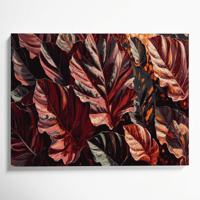 Art mural sur toile Botanical Croton Brown, H 8 po x l 10 po