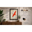 Flying Red Bird Japandi - Framed Print-1148075248-1148075254
