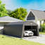 Abri de garage 12 'x 20' avec fenêtres de ventilation, gris foncé