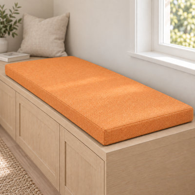 Coussin de banc personnalisable de 1 po de hauteur pour mobilier d'intérieur / extérieur / chaise / siège de fenêtre, mousse à haute résilience 75D de qualité supérieure