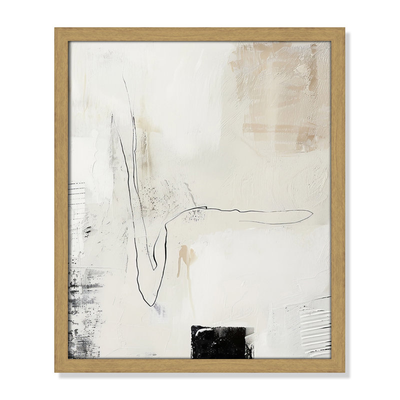 «Neutral Balance III» par Lazar Studio, Grain de bois naturel, L 16 po x H 19 po, Impression encadrée