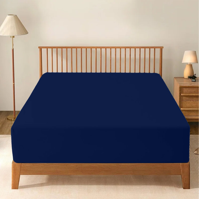 Soft & Breathable Microfiber Extra Deep Fitted Sheet, Single (3'), Navy