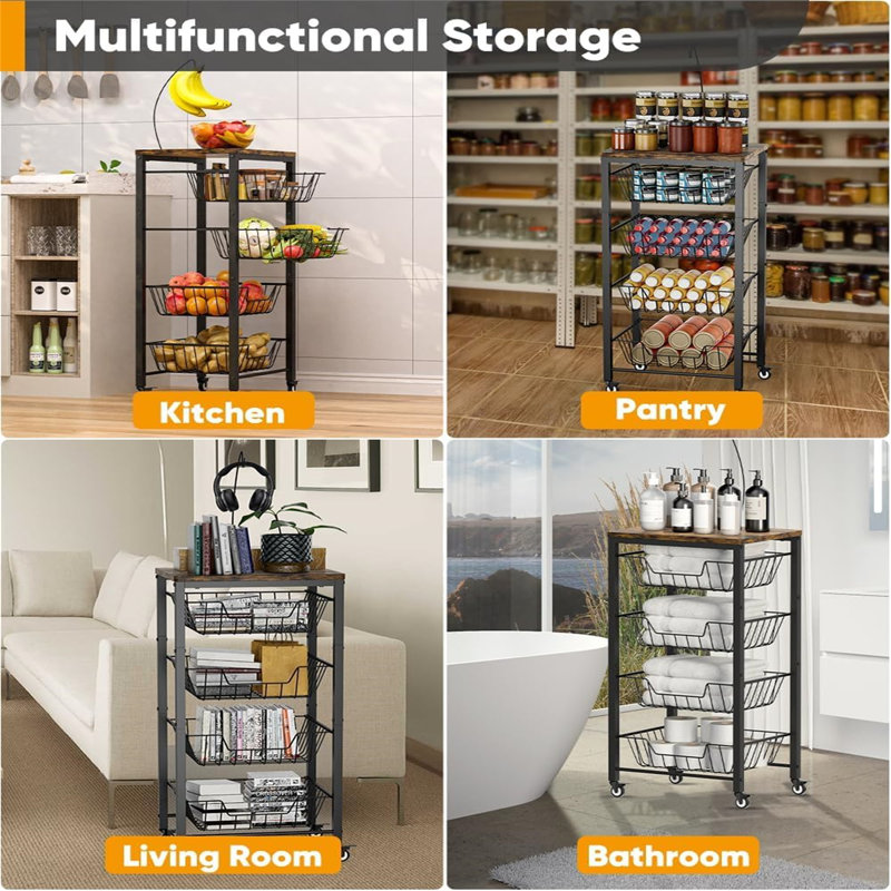 43 cm W Storage Rack, Black