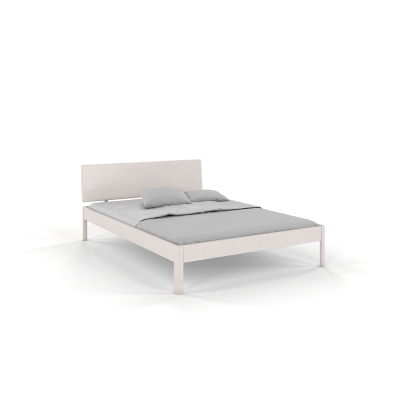 Leajah Solid Wood Bed, European Single (90 x 200cm), White