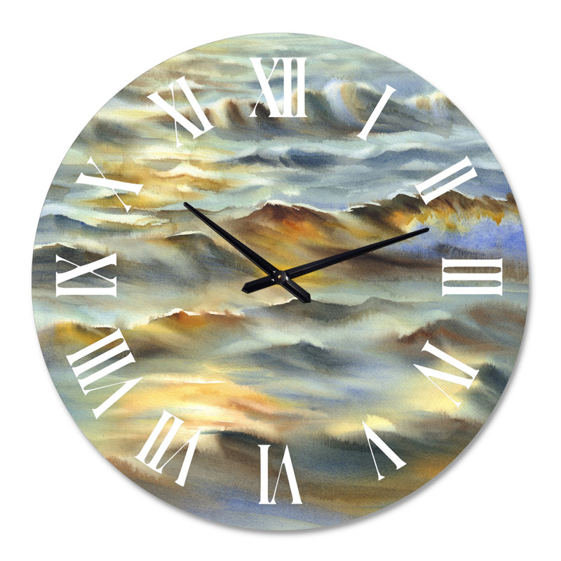 Sunlight Reflections of Evening Time Waves - Horloge murale Lakehouse, Grand