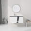 Meuble-lavabo flottant mural avec lavabo simple et porte d'armoire à fermeture en douceur-1463845056