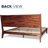 Gazelle Solid Wood Bed Frame with Artistic Patterned Headboard, queen size bed frame, Walnut-43895571-43895568