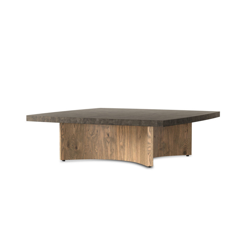 Table basse Brezhoneg, H 16 po x L 42 po x l 42 po, Distressed Iron