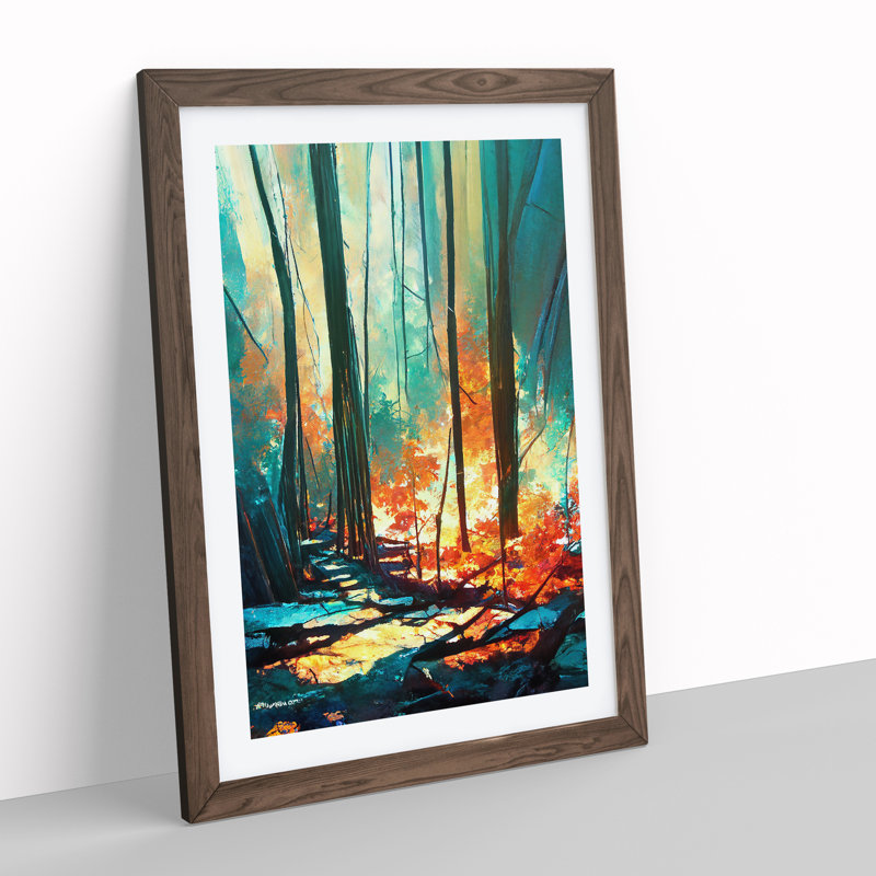 Painted Forest No.2 - Framed Print, 46cm H x 34cm W x 2cm D, Walnut Framed