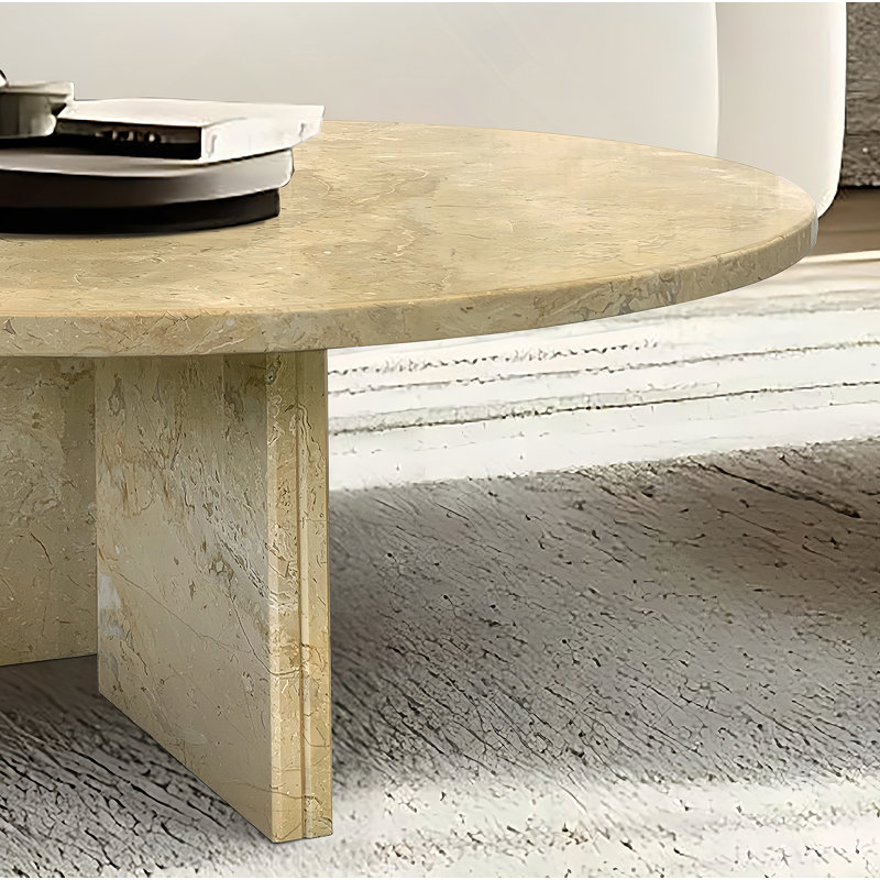 Ensemble de tables basses en marbre, petite table, pierre naturelle, Beige/Or