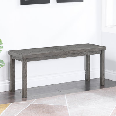 Banc de salle à manger de style rustique en bois massif à chevrons de 44 po de largeur Carveth