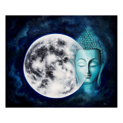 Bouddha illuminé | Art de techniques mixtes | Décoration murale
