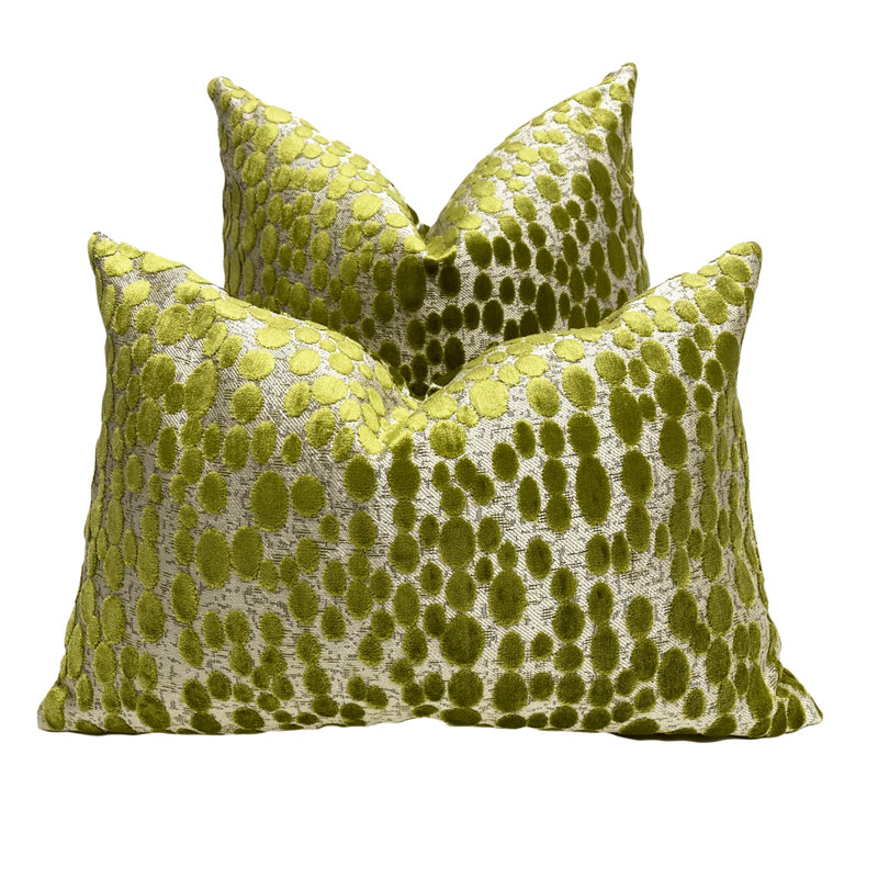Housse de coussin ovale en velours, H 20 po x l 20 po, Vert