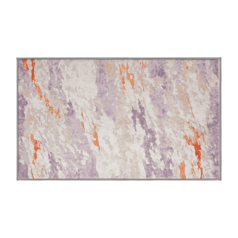 Tapis gris lavable à la machine, Rectangle 5 pi x 7 pi