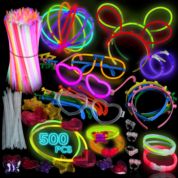 71 Pcs Neon Birthday Party Supplies Include Clear Glow in the Dark  Balloons