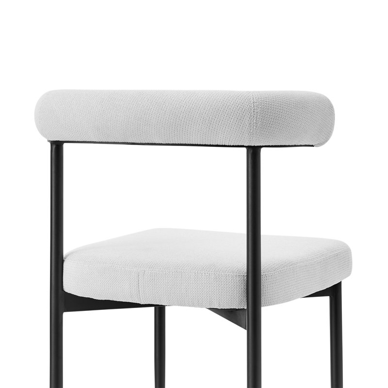 Ensemble de deux chaises d'appoint de salle à manger rembourrées en polyester gris et noir, Noir, Blanc