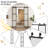 Metal and Tempered Glass Double Sliding Barn Door with Installation Hardware Kit, 2 Sets of Door-91084033