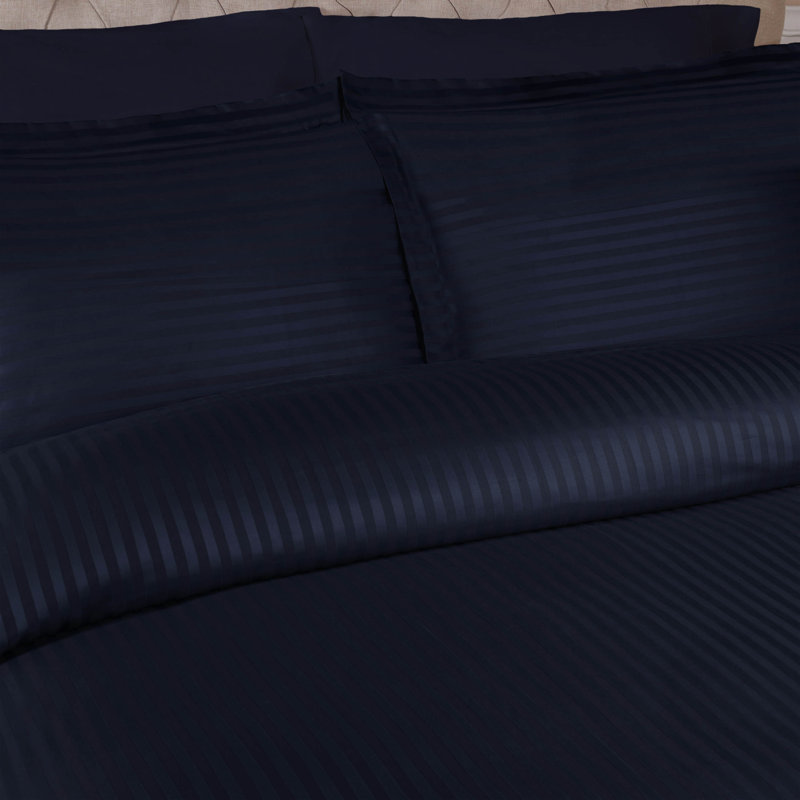 Ensemble de housse de couette en coton certifié égyptien 3 pièces, Housse de couette simple + 1 taie décorative stan