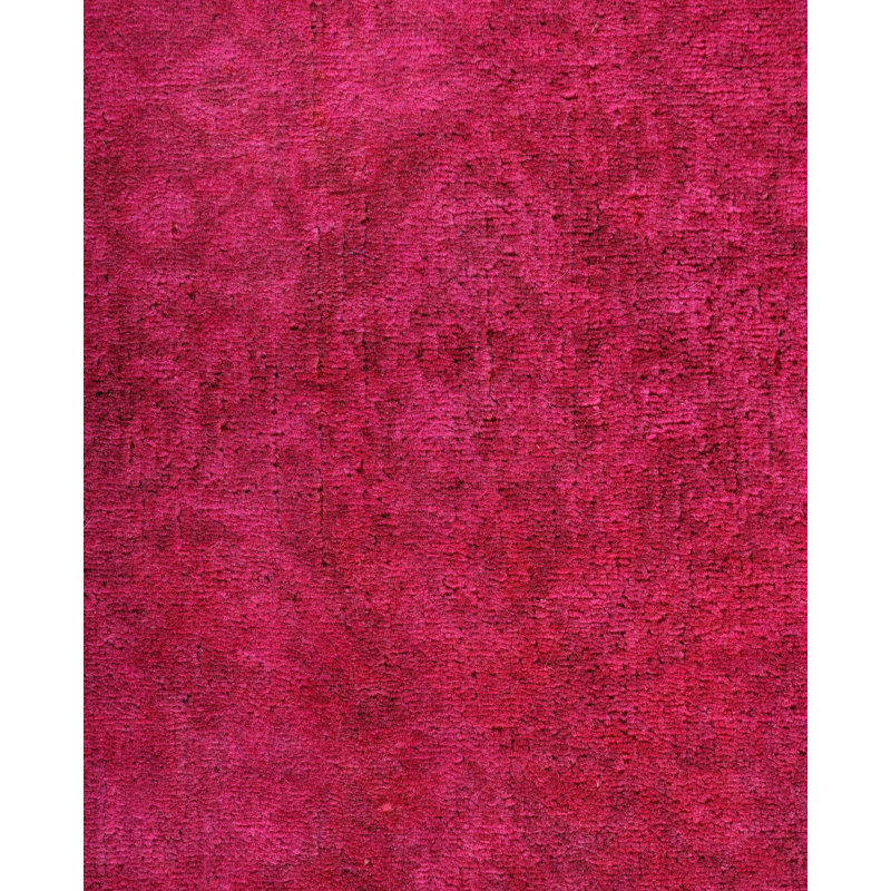 Overdyed Hand-Knotted Wool Modern-Contemporary Pink Area Rug 3' 1" x 5' 2"