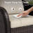 5-Person Polyethylene Wicker Outdoor Patio Set with 3-Seat Sofa, Chairs, Ottomans & Beige Cushions-1266827749