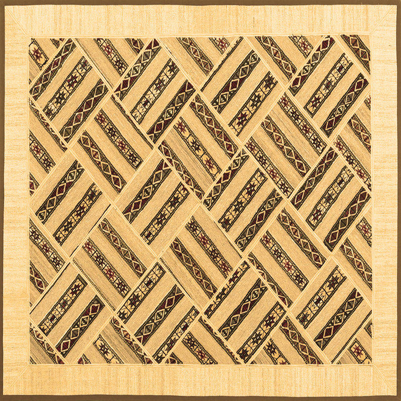Washable Southwestern Indoor Rug, Square 6'