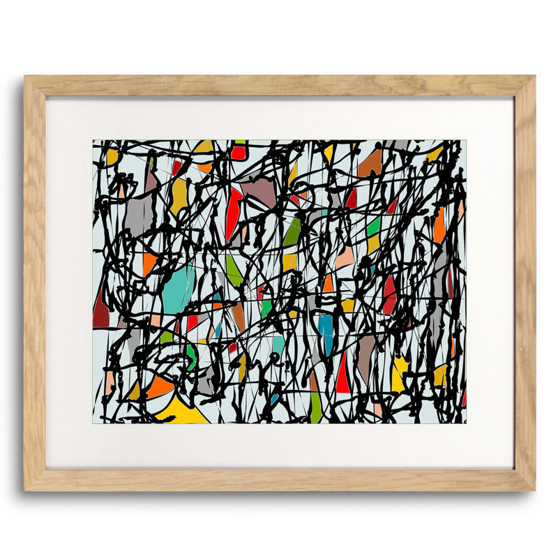 Pollock Wink Print by Angel Estevez, Black Single Picture Framed Paper, 17.2" H x 21.2" W x 0.88" D, White