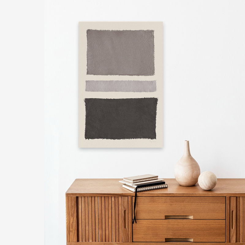 Mid-Century moderne et minimaliste peint tissage neutre, H 24 po x l 16 po