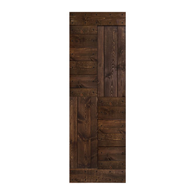 Porte de grange coulissante de style S brevetée sans quincaillerie d'installation (dalle de porte seulement) - Assemblage requis