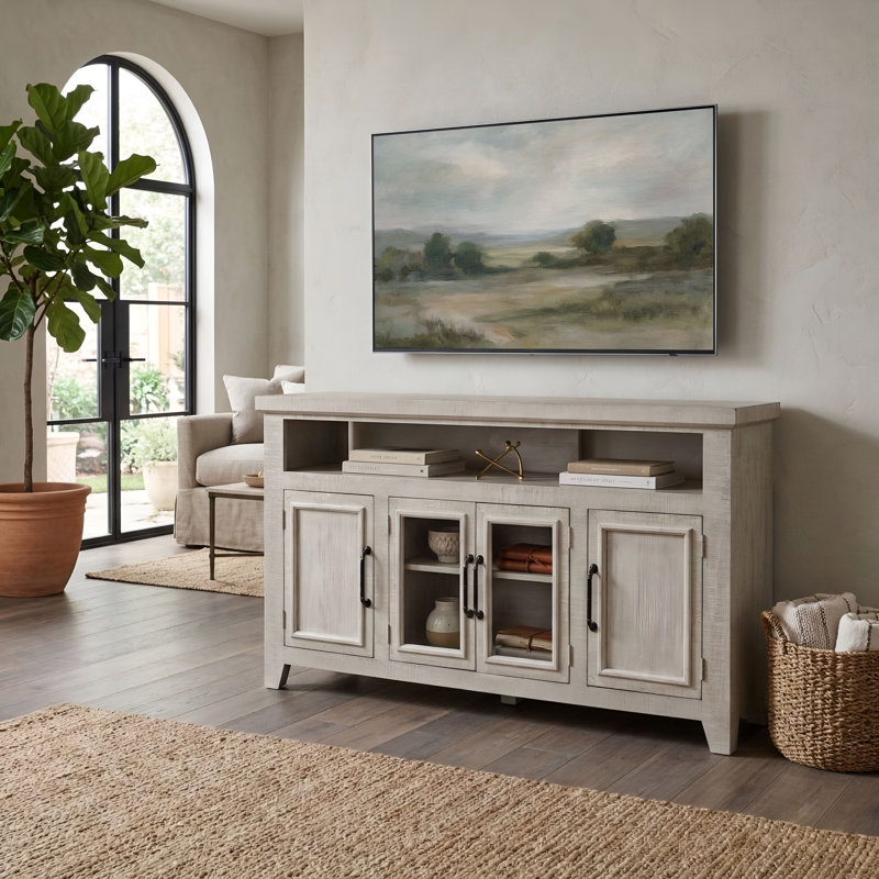 Willow Creek 60" TV Console, White Wash, White Wash