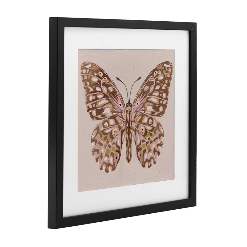 «Butterfly Wings», reproduction encadrée sous verre neutre, design par Anna Lischenko, Cadre noir minuit, H 16 po x l 16 po